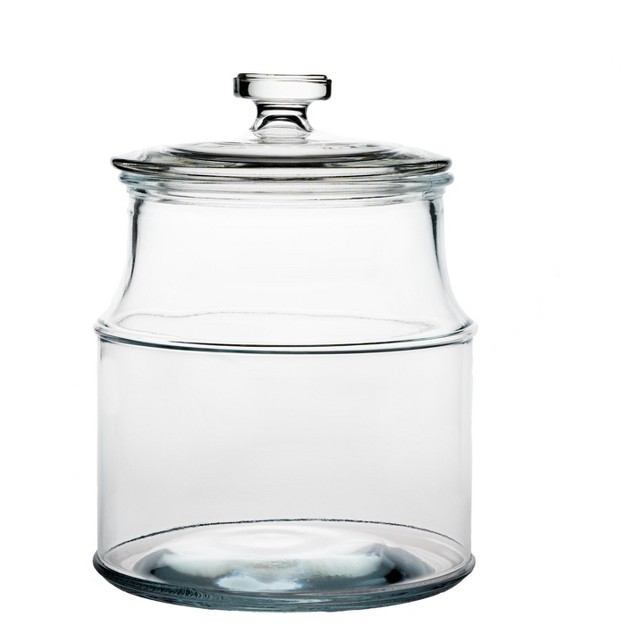 Amici Home Carlisle Glass Canister Round Jar Food Safe Airtight Lid With Handle And Plastic Gasket For Kitchen amp Pantry