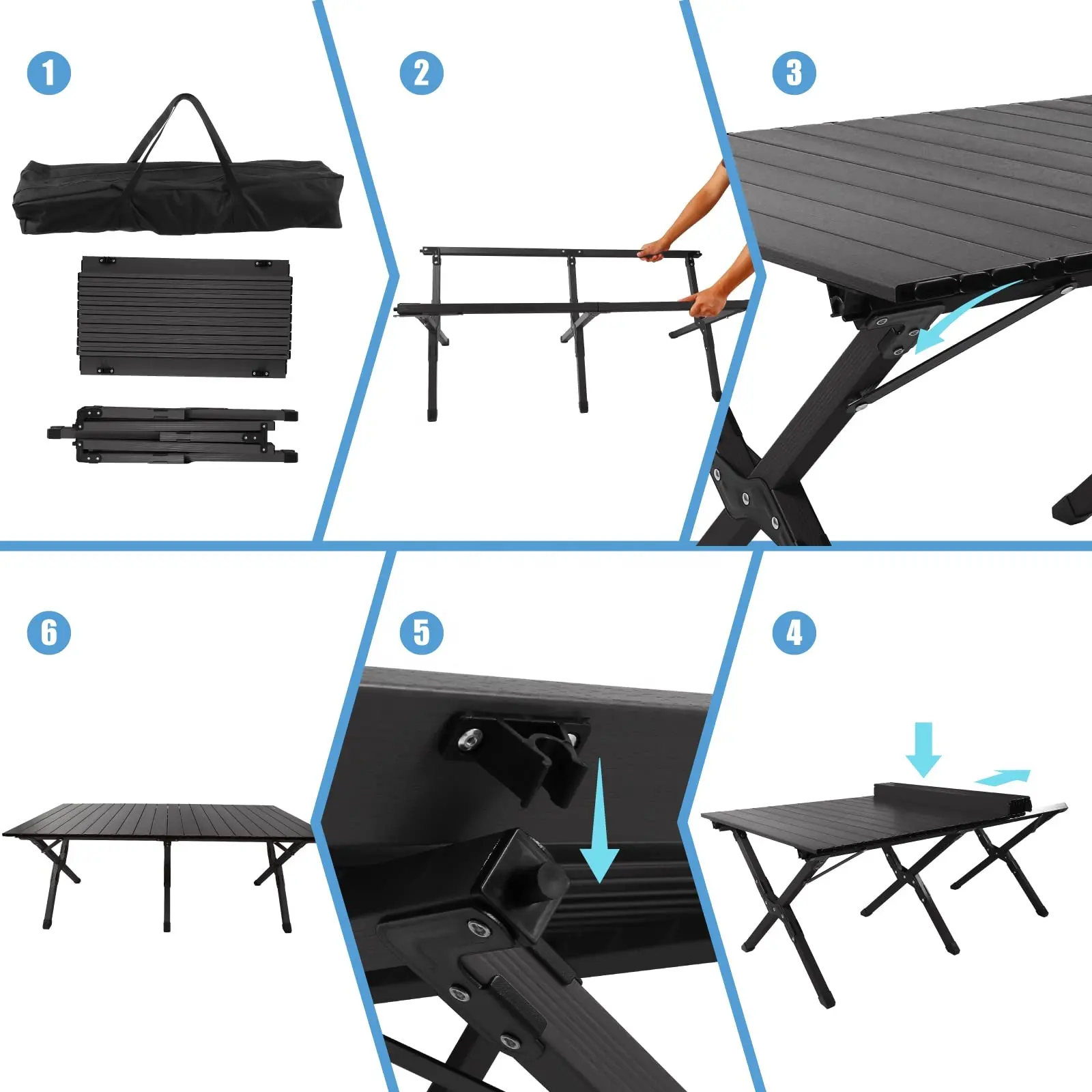 Outdoor Lightweight Portable Aluminum oy Portable Folding Table Barbecue Camping Egg Roll Storage Table