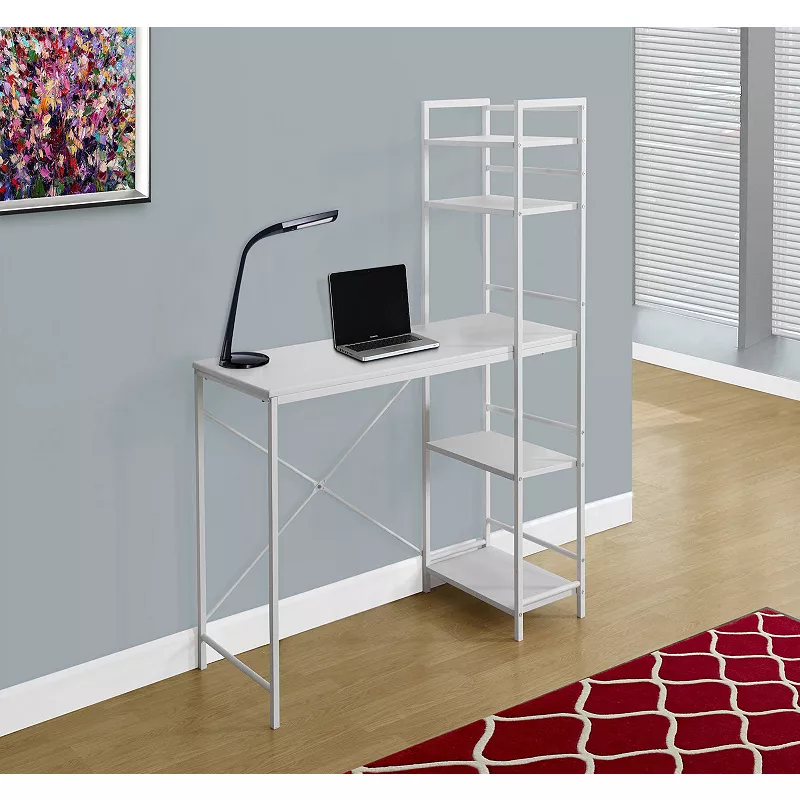 55 White Contemporary Rectangular Computer Desk