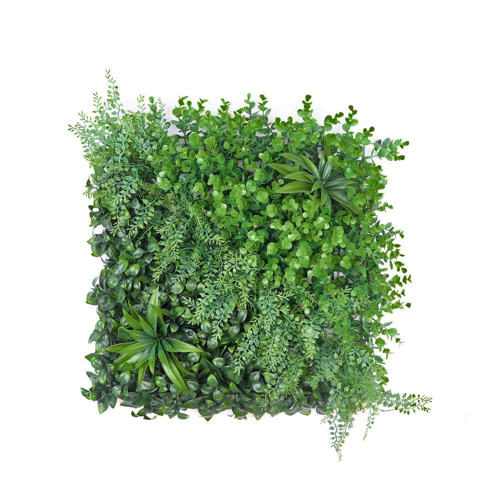 Boxwood/Fern Greenery Garden Wall, Grass Backdrop Mat, Indoor/Outdoor UV Protected Assorted Foliage 4 Artificial Panels 13 Sq. ft.