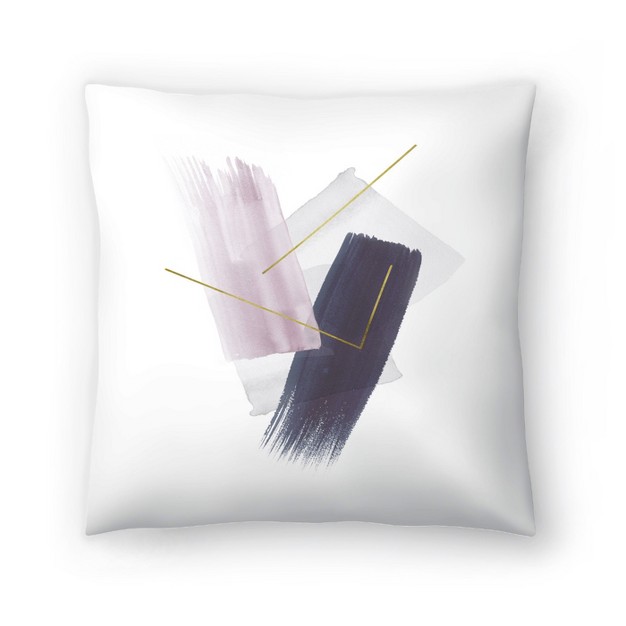 Brush Strokes With Gold By Tanya Shumkina Throw Pillow Americanflat Abstract Minimalist