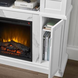 StyleWell Pinesbridge 53 in. Deluxe Decorative Electric Fireplace Storage Mantel in White SP6977