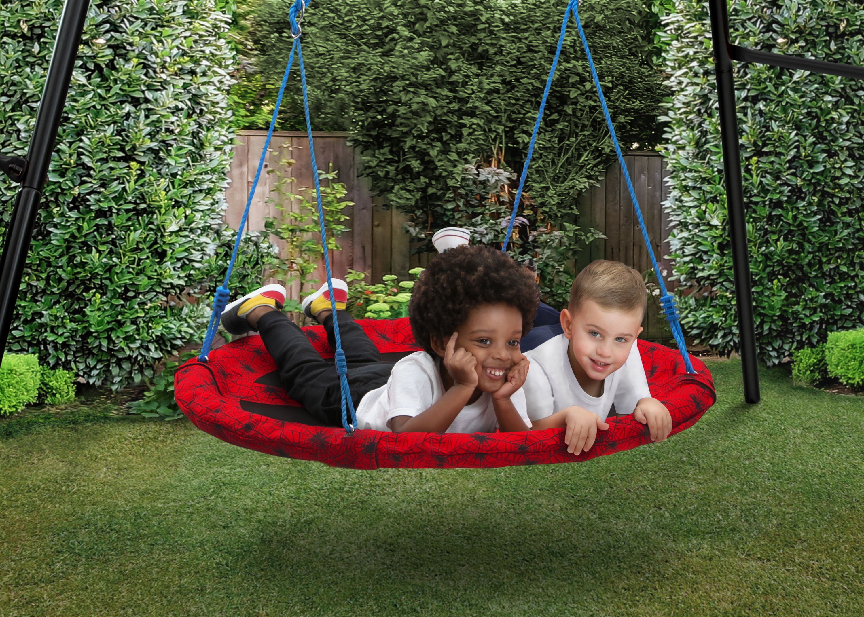 Marvel Spider-Man 40-inch Saucer Swing – Includes Hardware for Swing Set or Tree Attachment