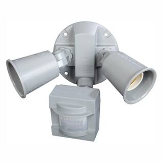 Defiant 110 Degree Motion Sensor Grey Two-Light Outdoor Flood Light DFI-5408-GR