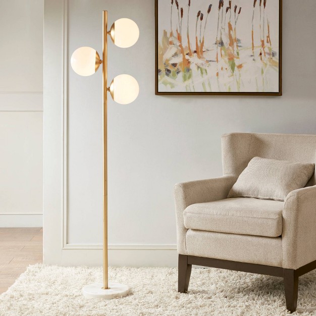 Holloway Floor Lamp includes Led Light Bulb White gold