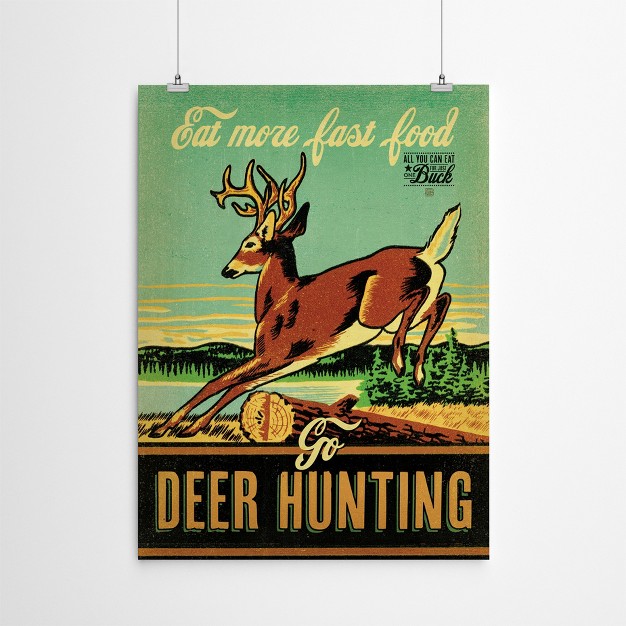 Americanflat Vintage Animal Fast Food Deer Hunting By Anderson Design Group Poster