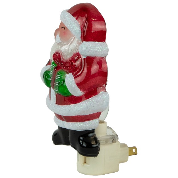 Santa With Gift Frosted Christmas Night Light