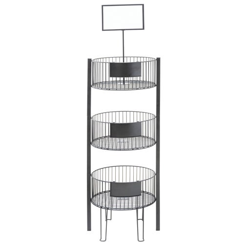 Central Exclusive QuickStackandtrade; Black Wire 3-Tier Dump Bin With Signage - 18