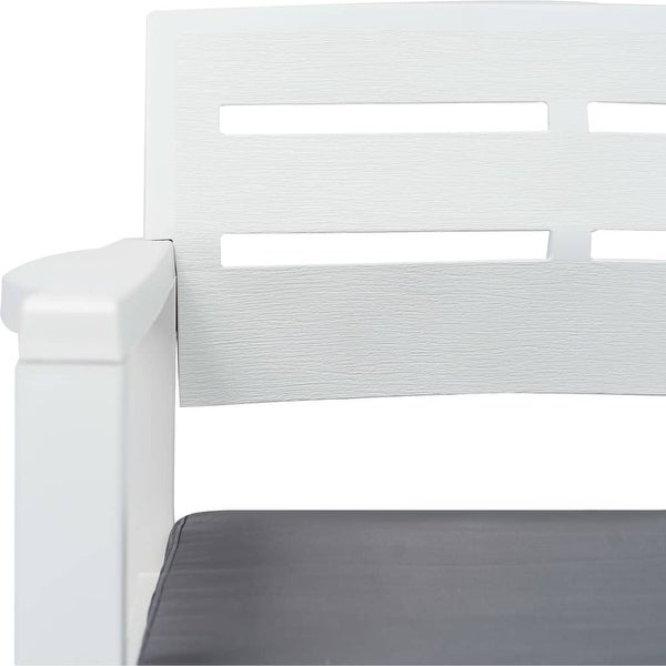 4 Piece Patio Lounge Set Plastic White - Overstock - 36226230