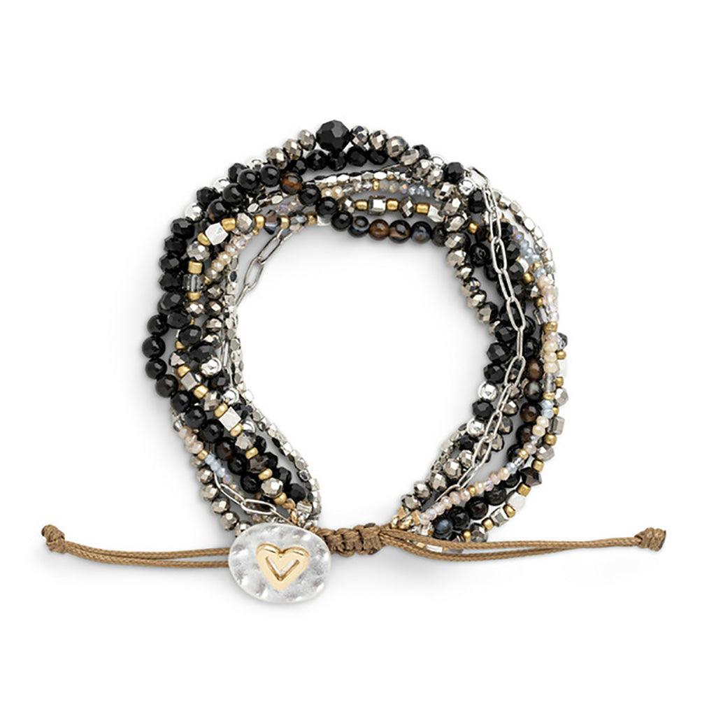 DEMDACO  Beaded Love Bracelet - Black