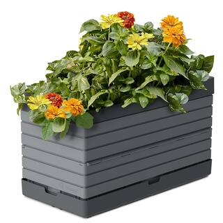 Southern Patio FlexSpace 22 in. x 11 in. x 13 in. Gray Resin Modular Raised Garden Bed HDR-076650