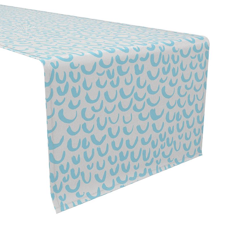 Table Runner， 100% Cotton， 16x90， Light Blue Simple Sketch