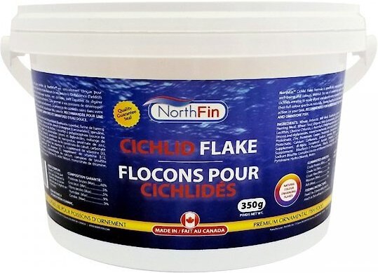 NorthFin Cichlid Flake Formula Fish Food， 350-g jar