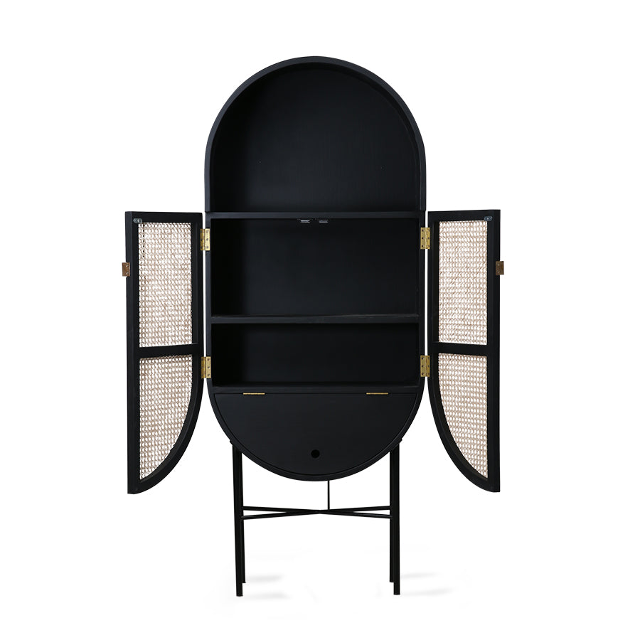 Retro oval cabinet - black