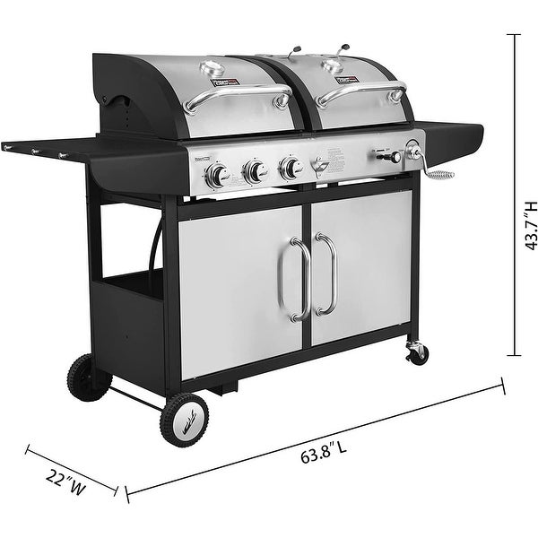 ZH3002SC 3-Burner 25，500-BTU Dual Fuel Cabinet Gas and Charcoal Grill Combo with Cover