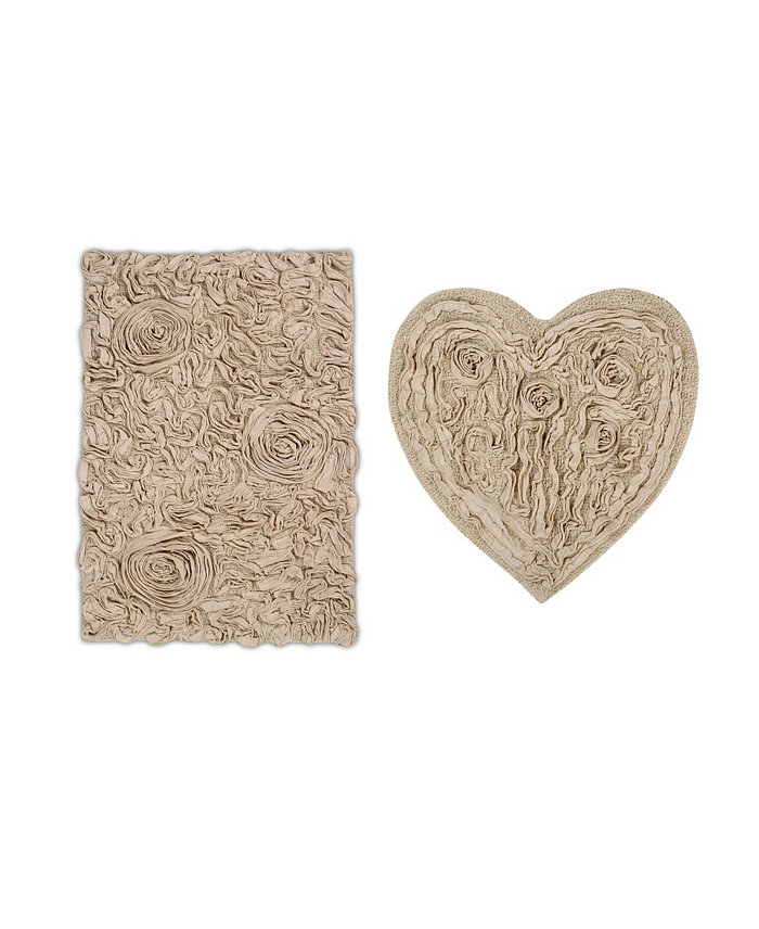 Home Weavers Bellflower Bath Rug Heart 2 Pc Set