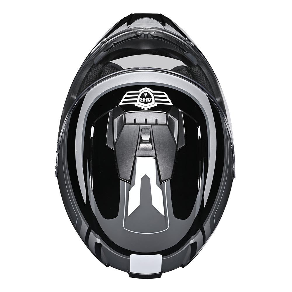 AHR RUN-F3 DOT Motorcycle Helmet Full Black Gray