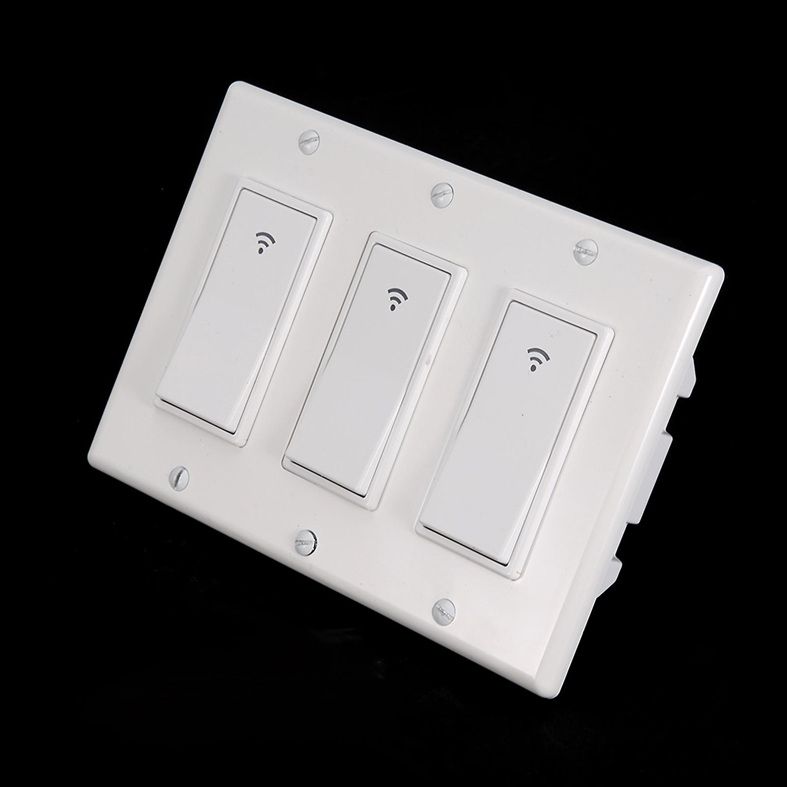 1/2/3 Gang Smart Wifi Wall Light Switch Timer For Alexa Google Home(3gang)