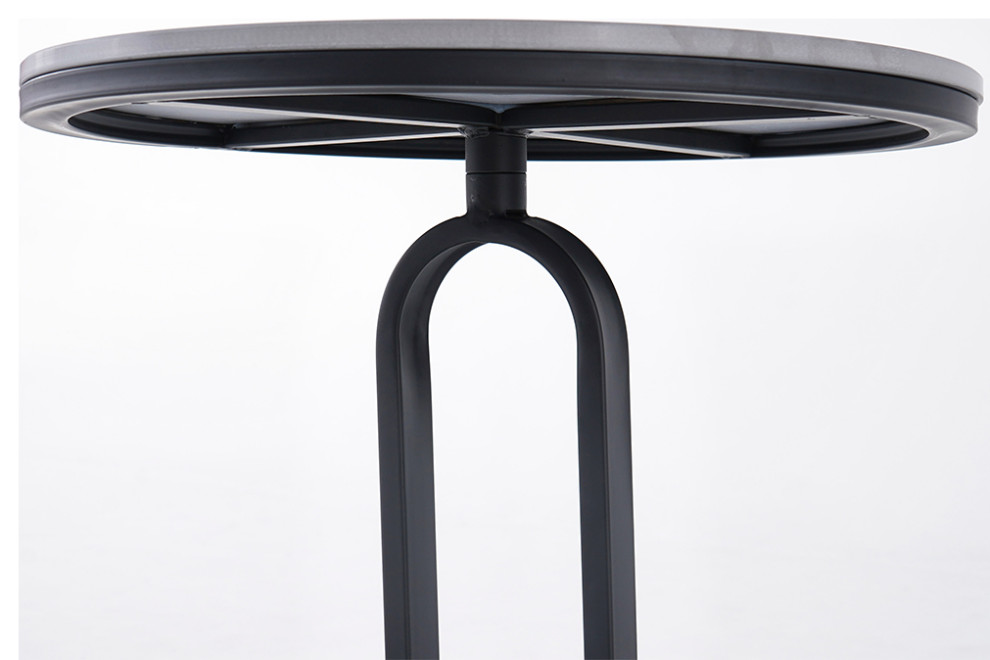Modern Dark Gray Stone End Table Round Side Table Carbon Steel Base   Transitional   Side Tables And End Tables   by Homary International Limited  Houzz