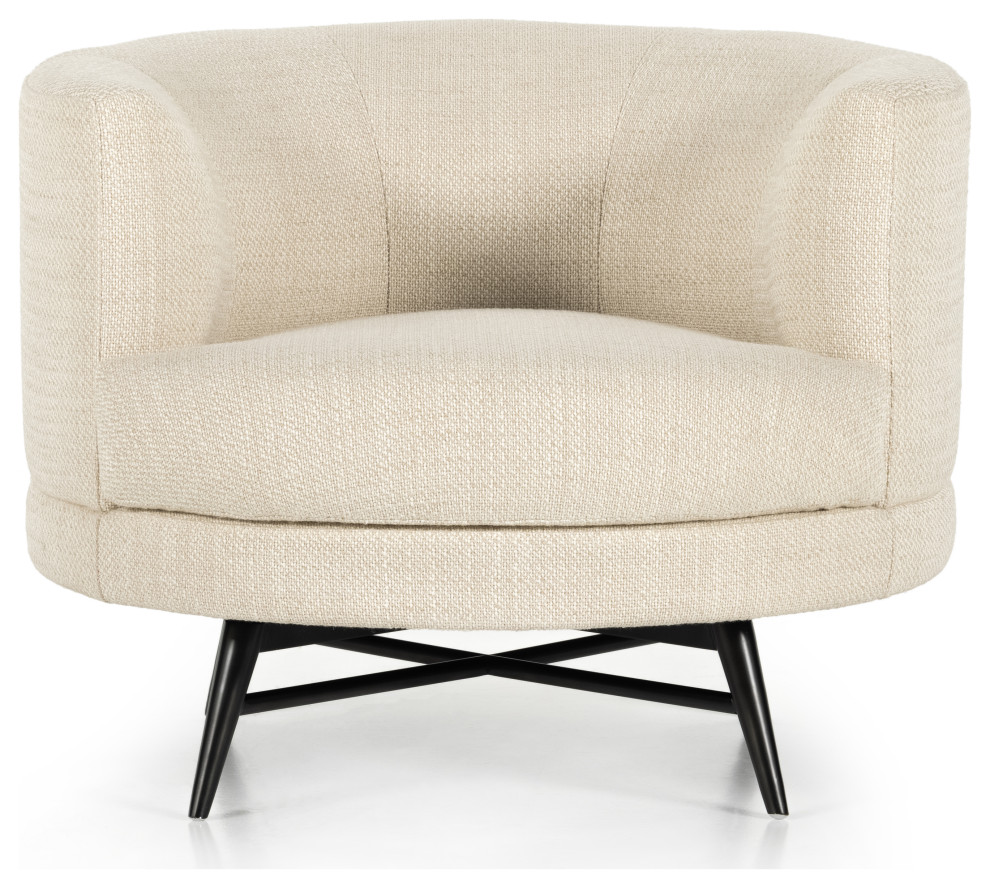 Carmela Swivel Chair  Irving Taupe   Midcentury   Armchairs And Accent Chairs   by Four Hands  Houzz