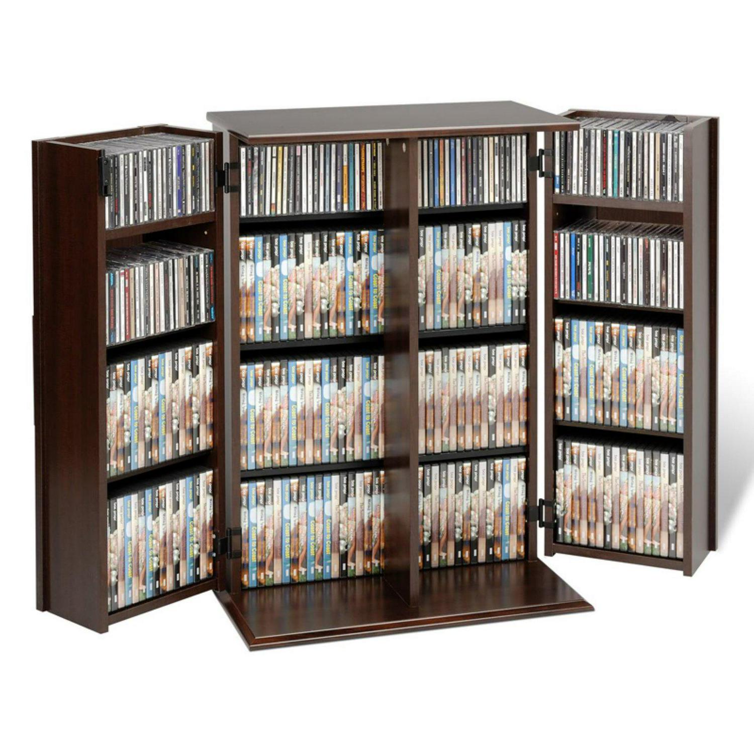 Prepac Locking Media Storage Cabinet with Shaker Doors， Espresso