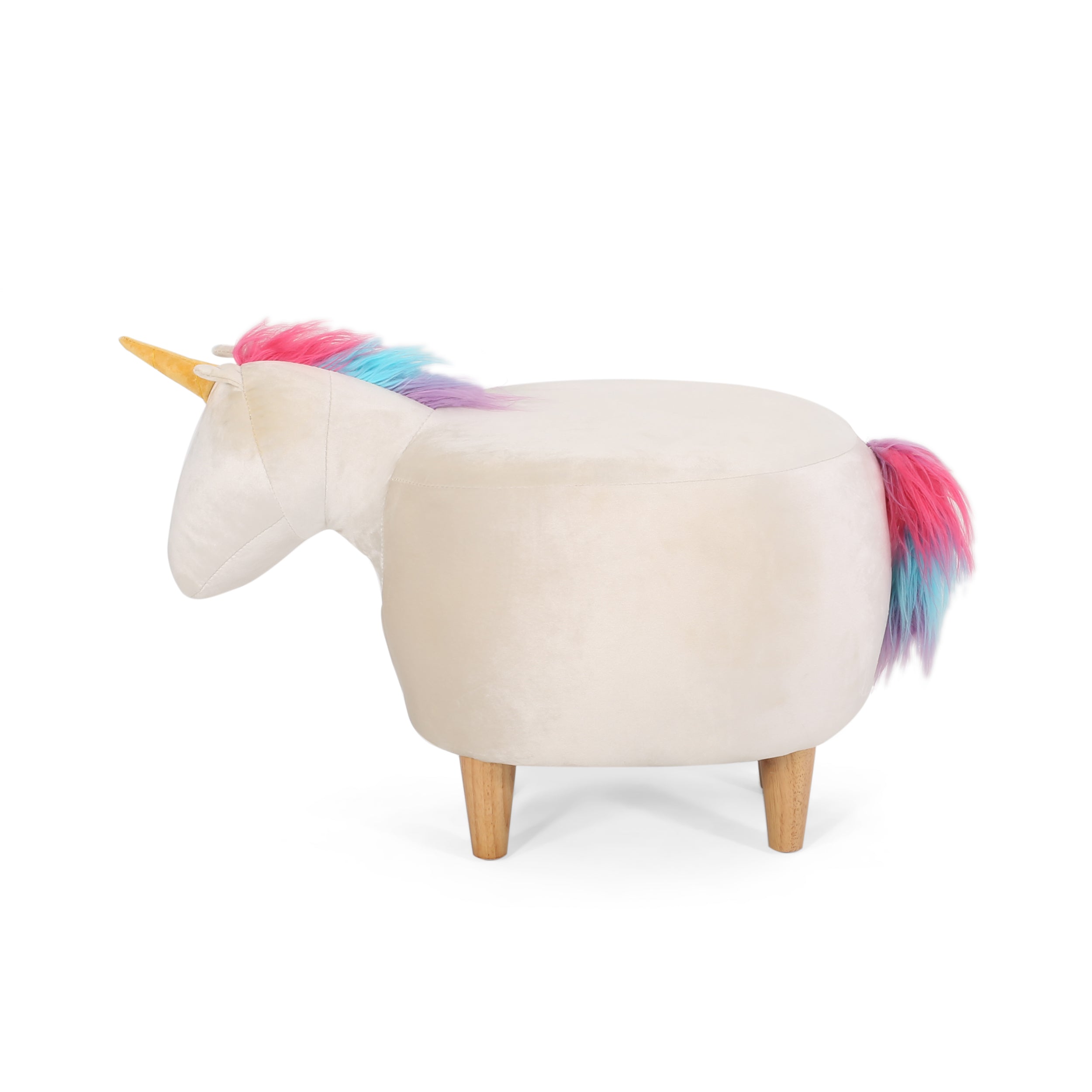 Saney Velvet Unicorn Ottoman