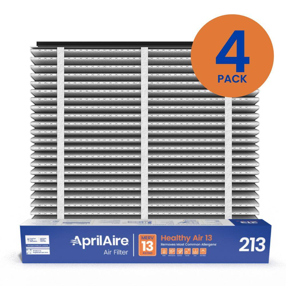 AprilAire 20x25x4 213 Air Cleaner Filter for Whole-House Air Purifier Models 1210162022102216 and 4200 MERV 13 (4-pack) 213 04