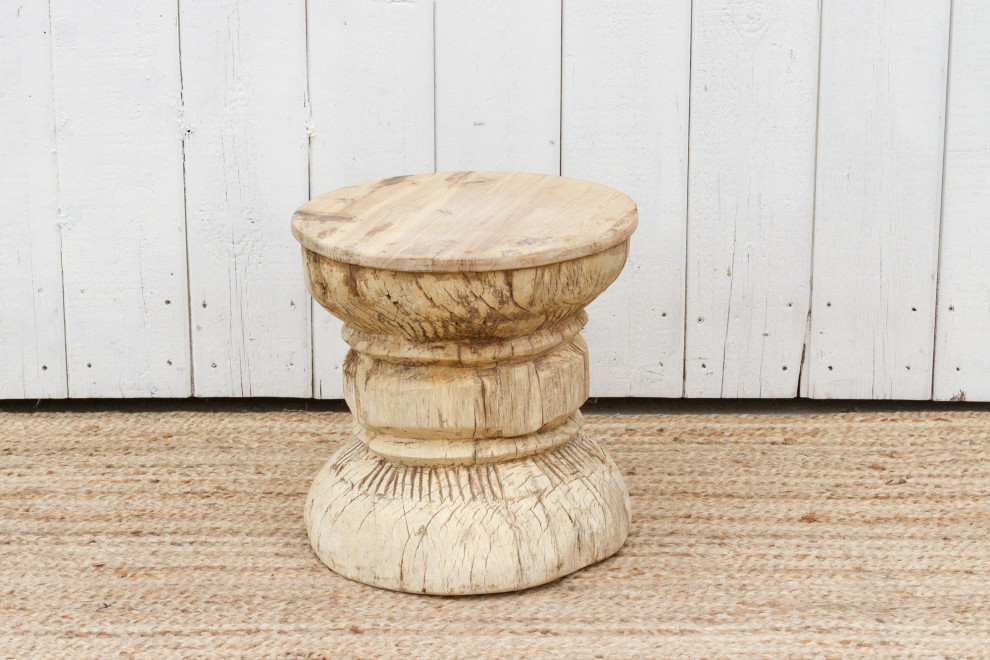 Indian Ukhali Tribal End Table   Rustic   Side Tables And End Tables   by De cor  Houzz