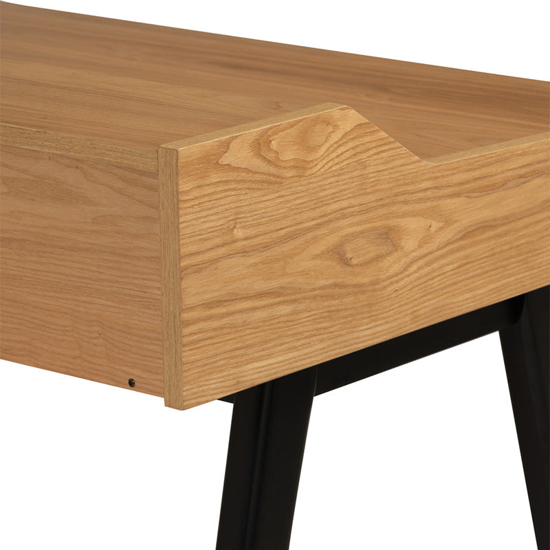 CASTOR Study Desk 110cm - Natural, Navy Blue & Black