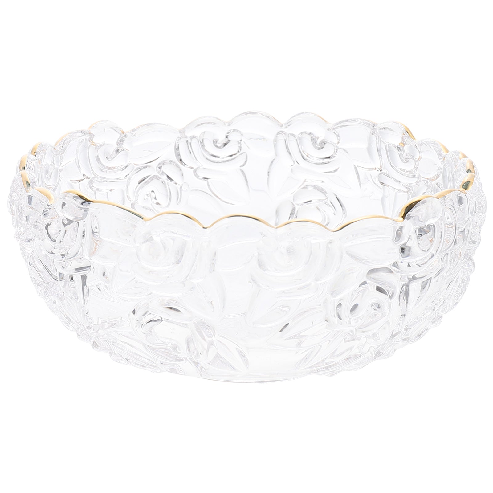 Decorative Glass Bowl Transparent Ice Cream Bowl Embossed Design Bowl Exquisite Dessert Bowl