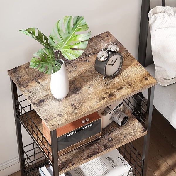 X-cosrack End Table (Brown and Black)