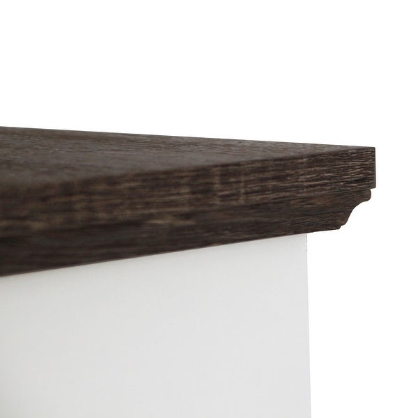 Olivia Console Table with Storage in Grey Oak and White Finish