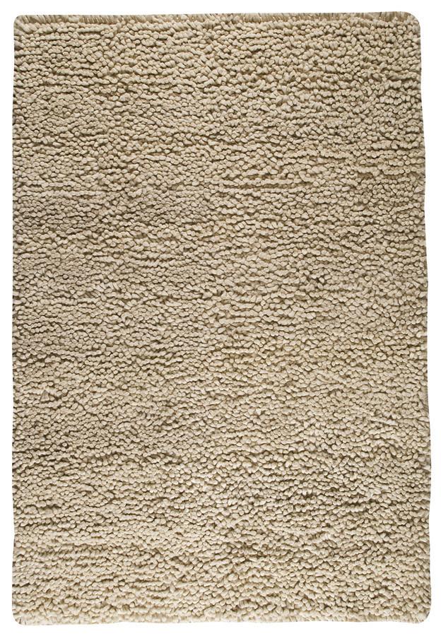 Berber Collection Hand Woven Wool Shag Area Rug in Natural