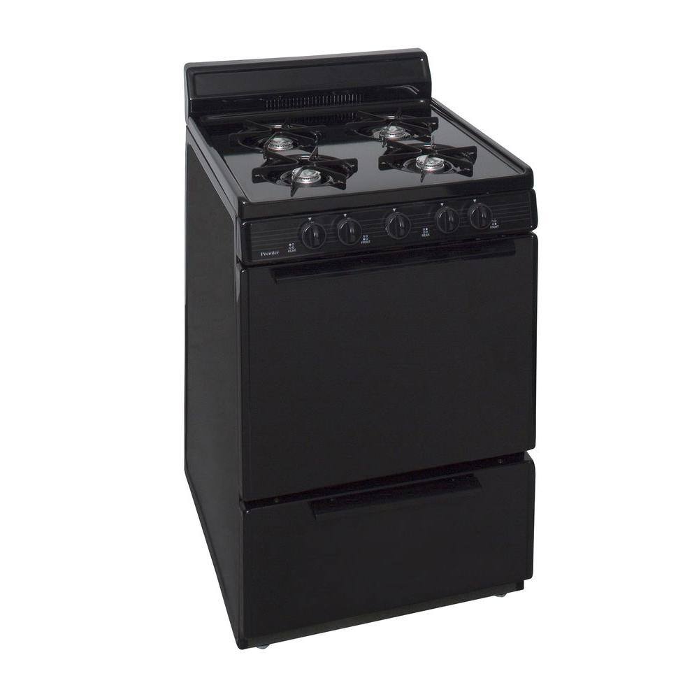 Premier 24 in. 2.97 cu. ft. Freestanding Gas Range in Black SCK100BP