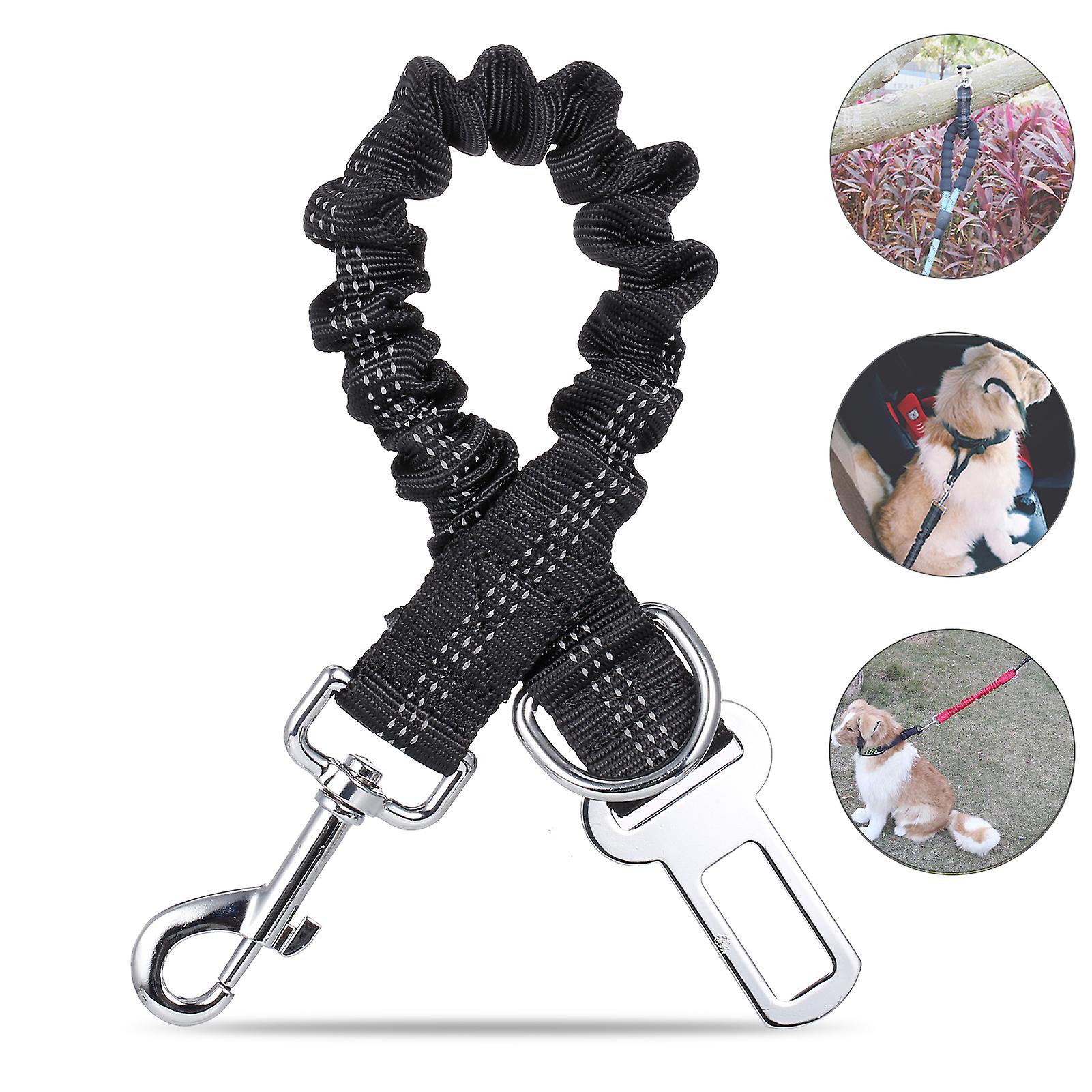 Dog Seat Belt 3-in-1 Multifunctional Pet Safety Belt Reflective Dog Car Harness With Seatbelt Buckle D-ring 360 No Tangle Buckle Yellow