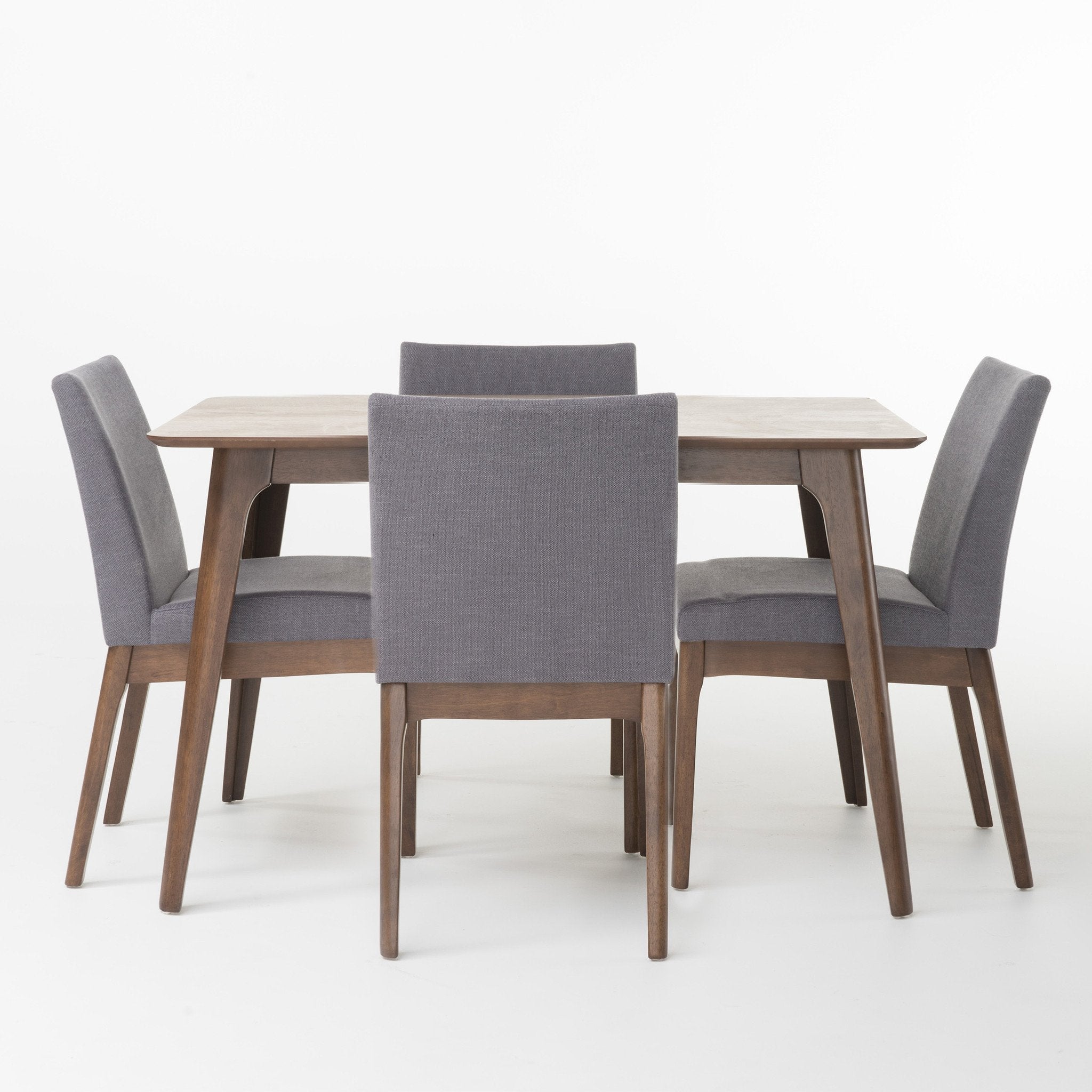 Kwame Natural Walnut Finish 50-inch Rectangular 5 Piece Dining Set