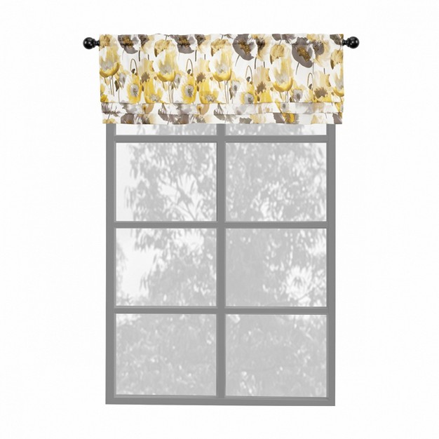 Kate Aurora Garden Chic Watercolor Poppy Field Floral Rod Pocket Valance