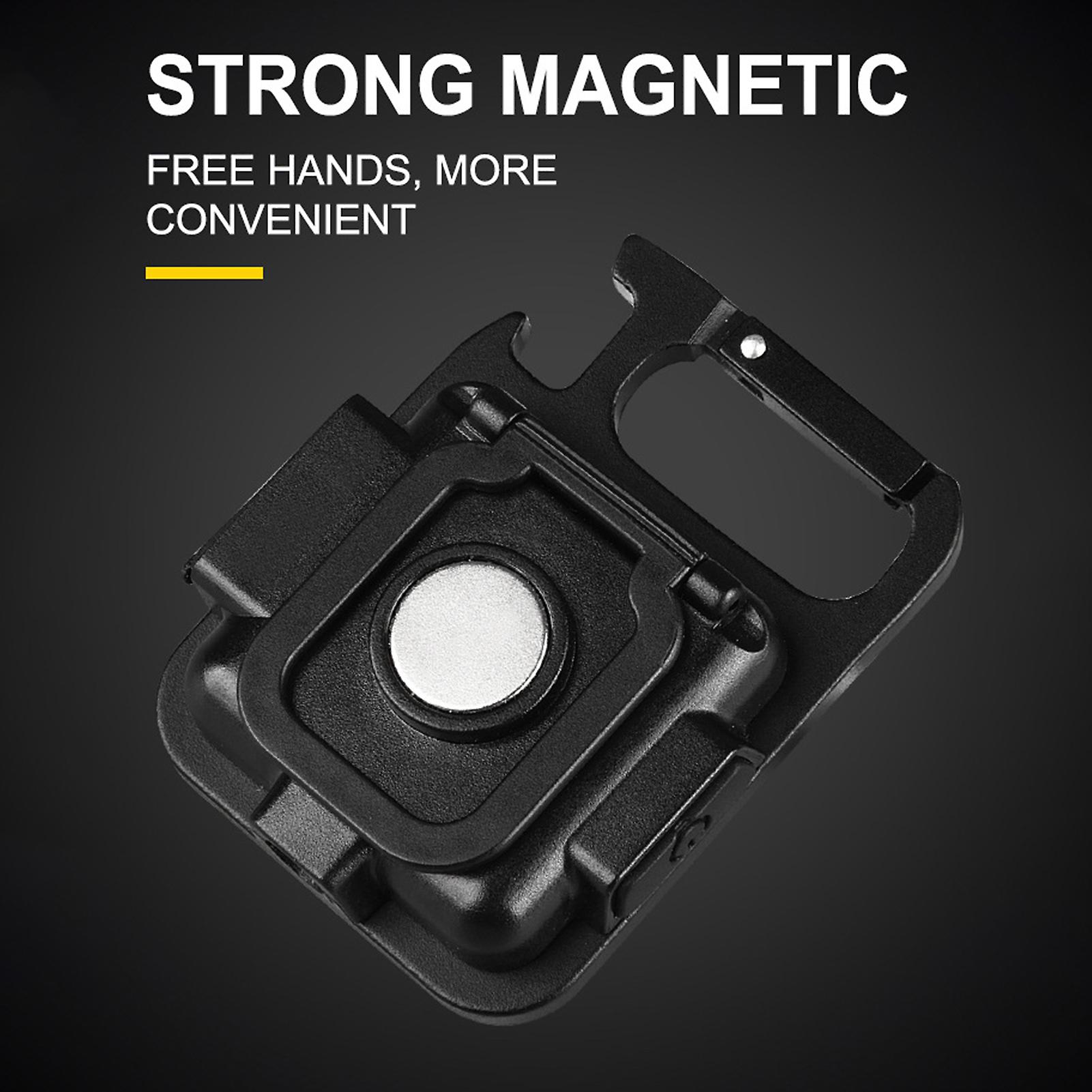 Mini Portable Keychain Light Multi-function Cob Camping Lantern Magnetic Suction Lock Hook Bottle Opener Fast Charging