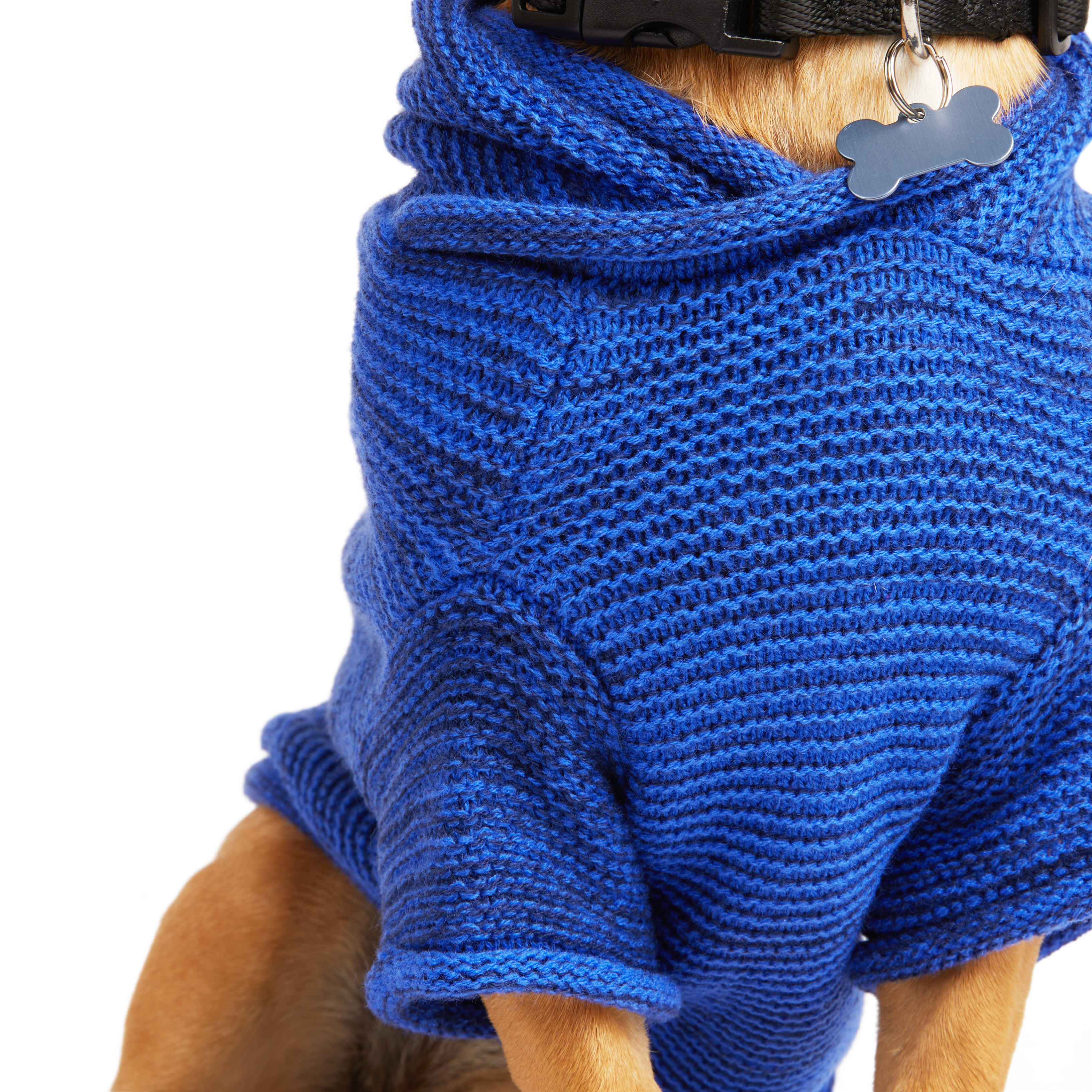 YOULY Blue Sweater Dog Hoodie， XX-Small