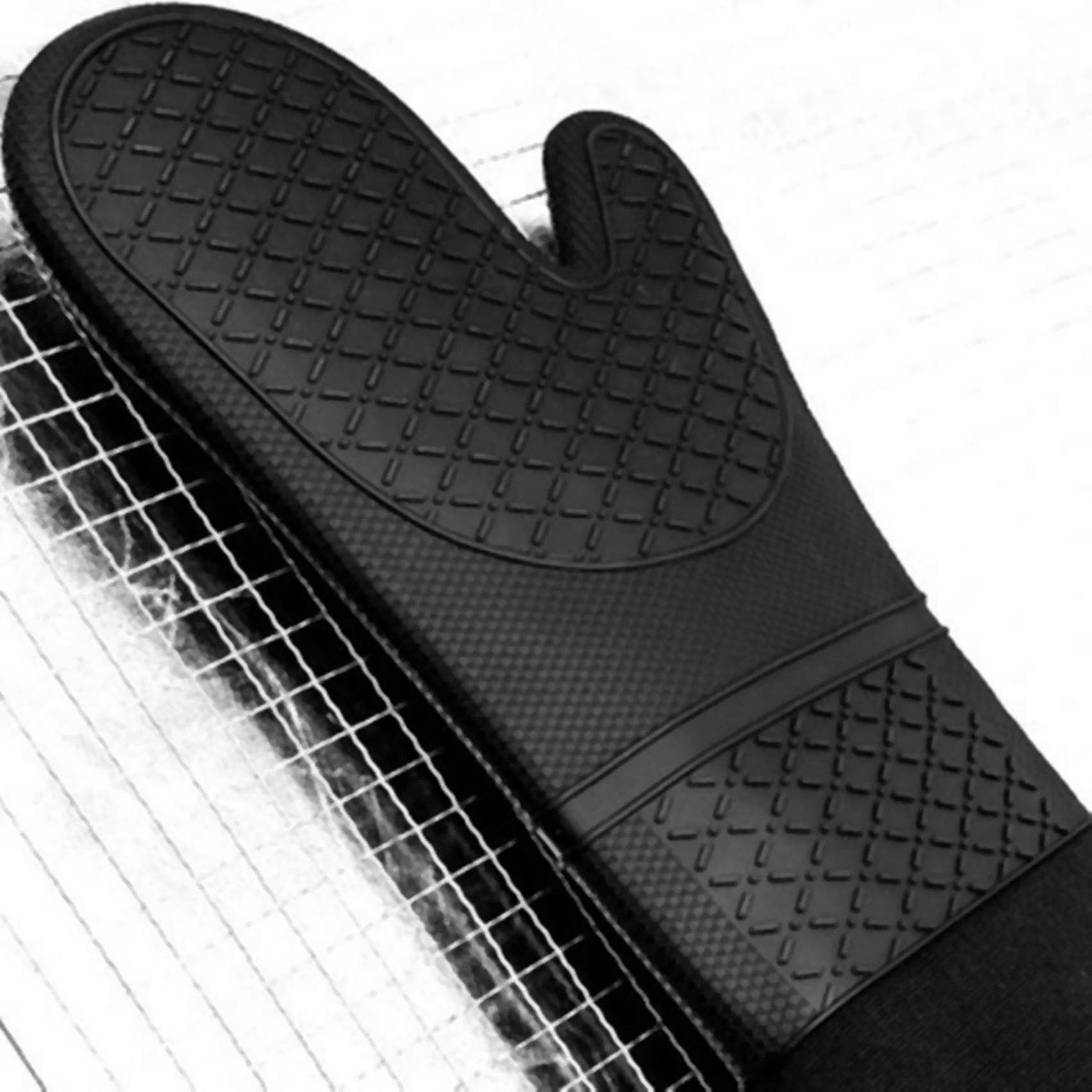 2 Pair Silicone Oven Mitts Elbow Length Heat Resistant