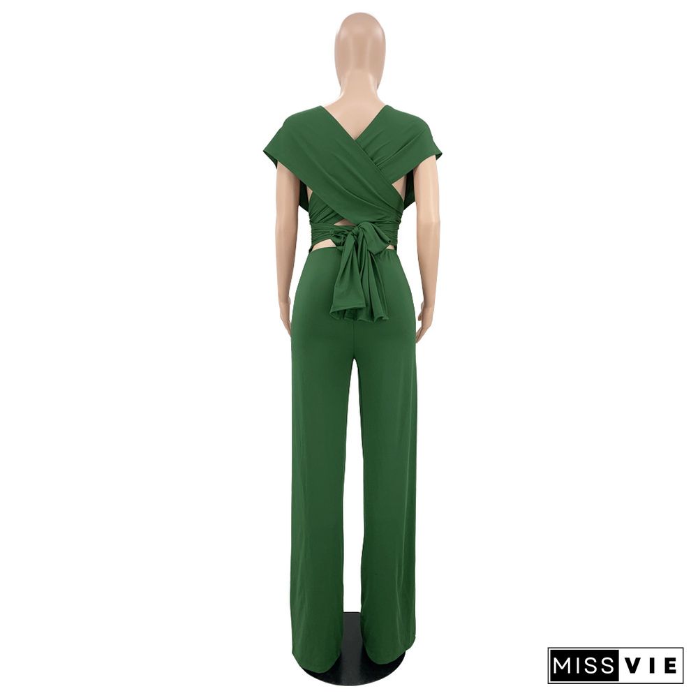 New Solid Color Waist Women's Jumpsuit