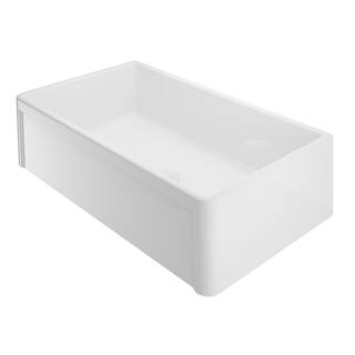 Barclay Products Chapman Farmhouse Apron Front Fireclay 36 in. Single Bowl Kitchen Sink in White FSSB1106-WH