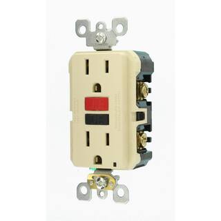 Leviton 15 Amp Self-Test SmartlockPro Slim Duplex GFCI Outlet Ivory R71-GFNT1-0RI