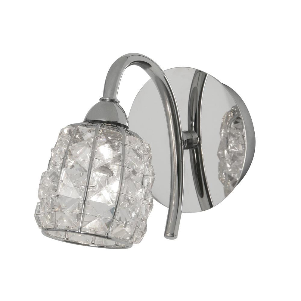 Oaks 5157/1 CH Naira Polished Chrome 1 Lamp Wall Light with Crystal Bead Shade