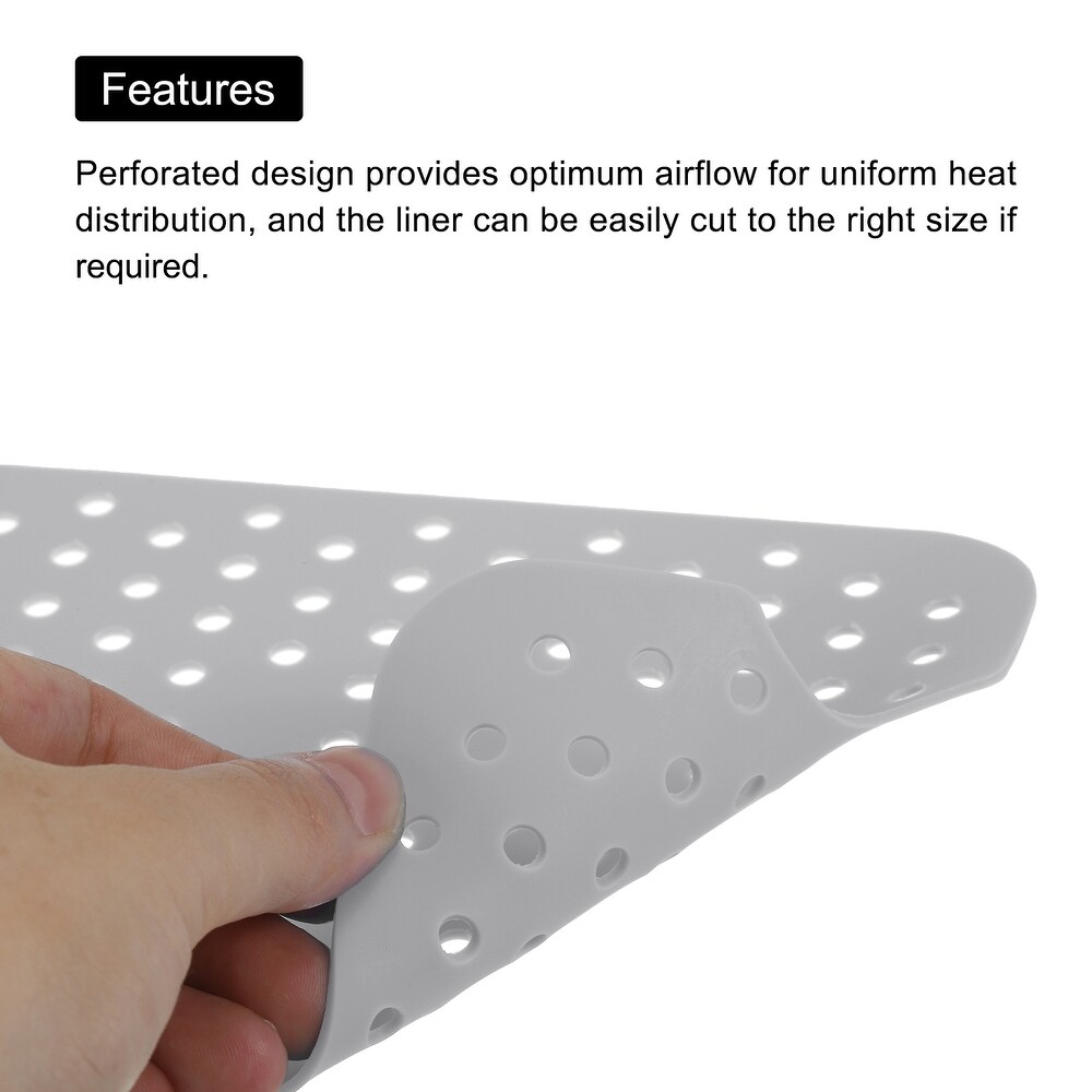 Reusable Silicone Air Fryer Liners 5x8 Inch Grey  Pack of 3   Grey