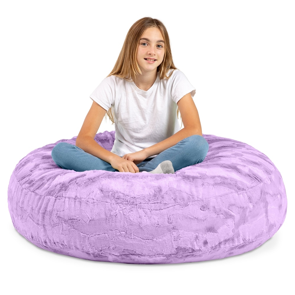 Jaxx Cocoon 4 Foot Kids Bean Bag Chair and Crash Pad   Faux Fur