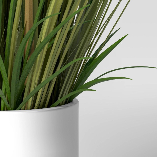 X 15 quot Artificial Onion Grass Arrangement In Ceramic Pot