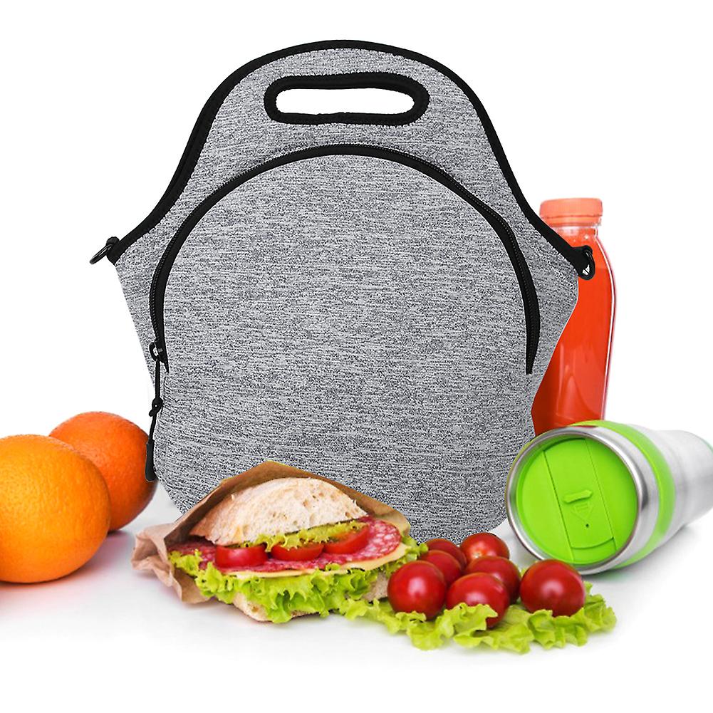 Neoprene Shoulder Strap Sports Bag Insulation Lunch Food Bag For Outdoor Picnics Travel Workinglight Gray