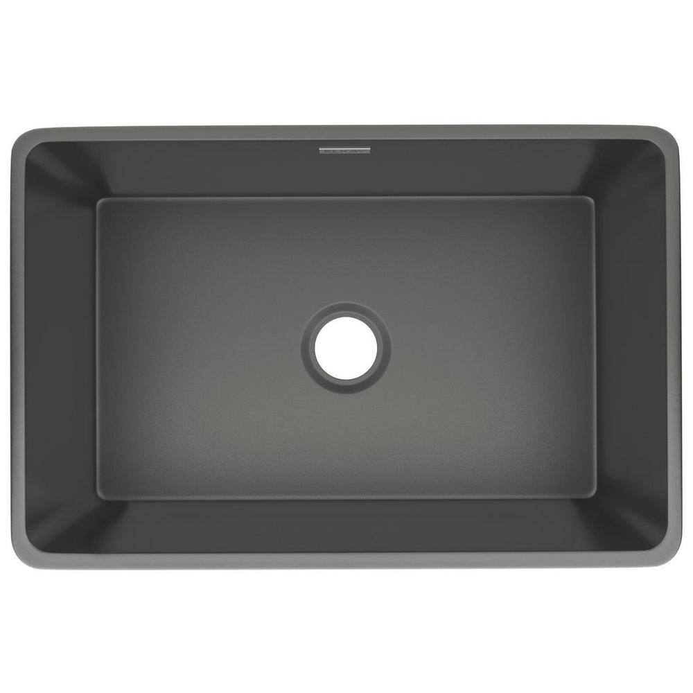 Elkay FarmhouseApron-Front Fireclay 30 in. Single Bowl Kitchen Sink in Matte Gray SWUF28179MG