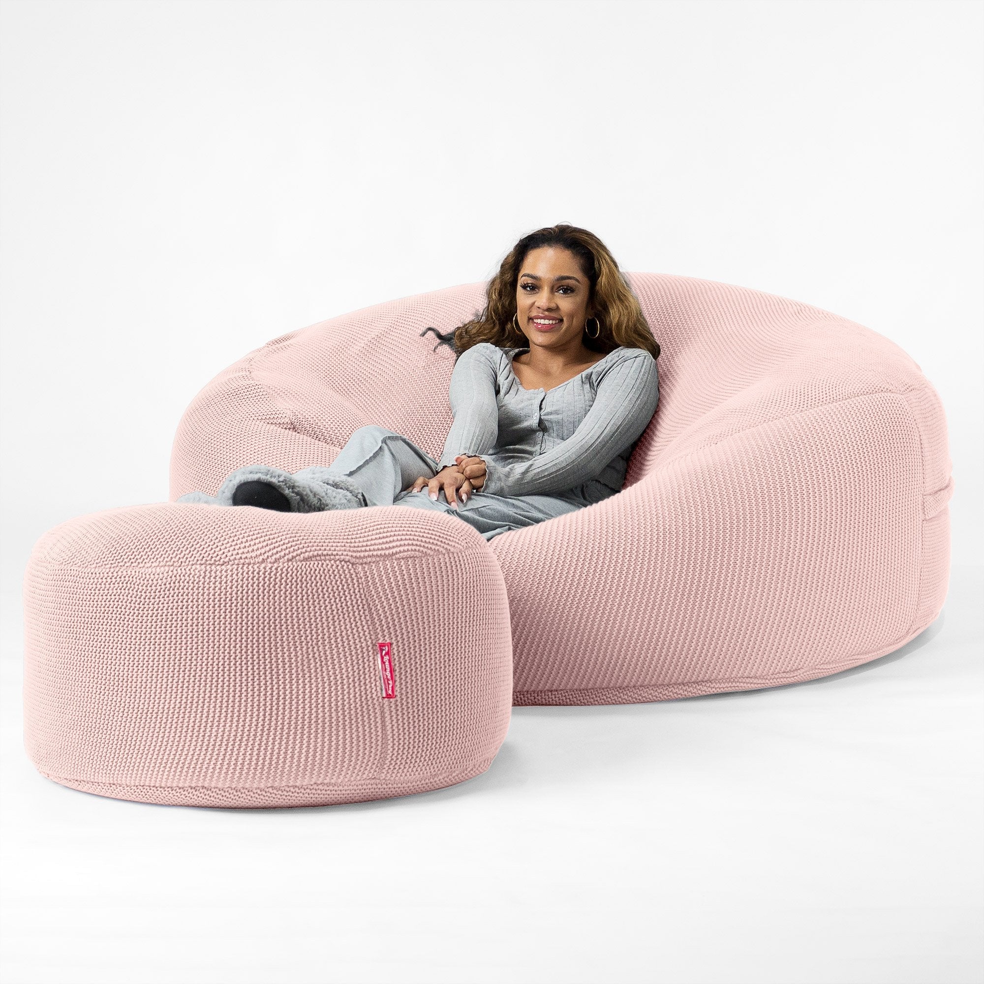 Mega Mammoth Bean Bag - 100% Cotton Ellos Baby Pink